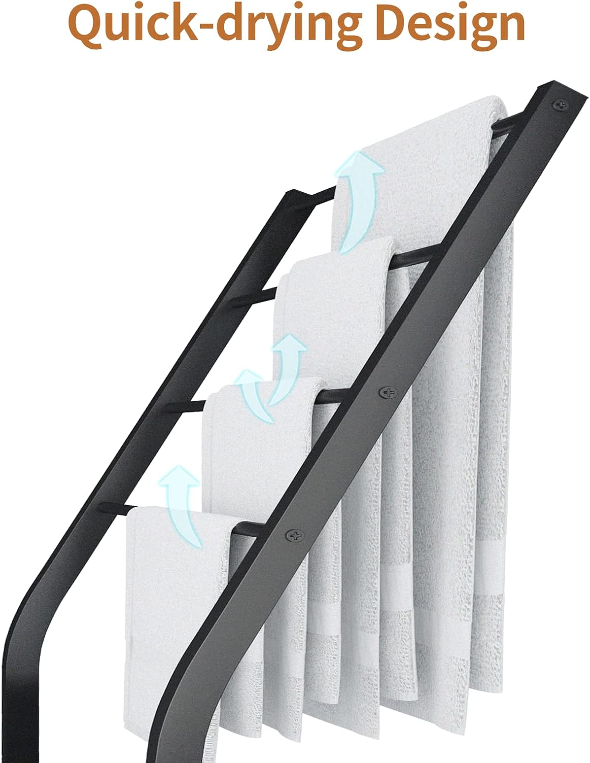 Toalleros para baño, toallero de pie independiente, toalleros de piscina al aire libre, soporte de toalla de metal de 4 niveles para baño, soporte