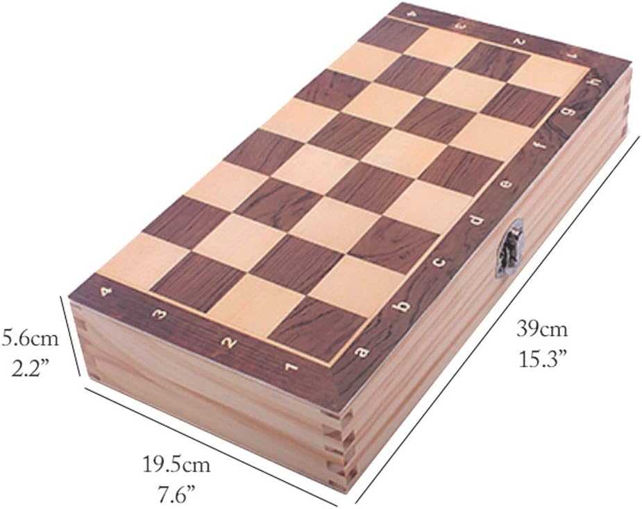ROLTIN Magnetic Wooden Chess Set Folding Portable Travel Chess Board Game Sets with Game Pieces Storage Slots for Adults and Kids Gift Chess Gifts