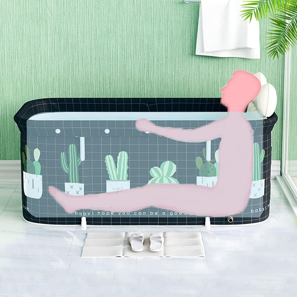 Bañera de hielo plegable para adultos de 47 pulgadas, portátil, de 47 pulgadas, tina de cactus