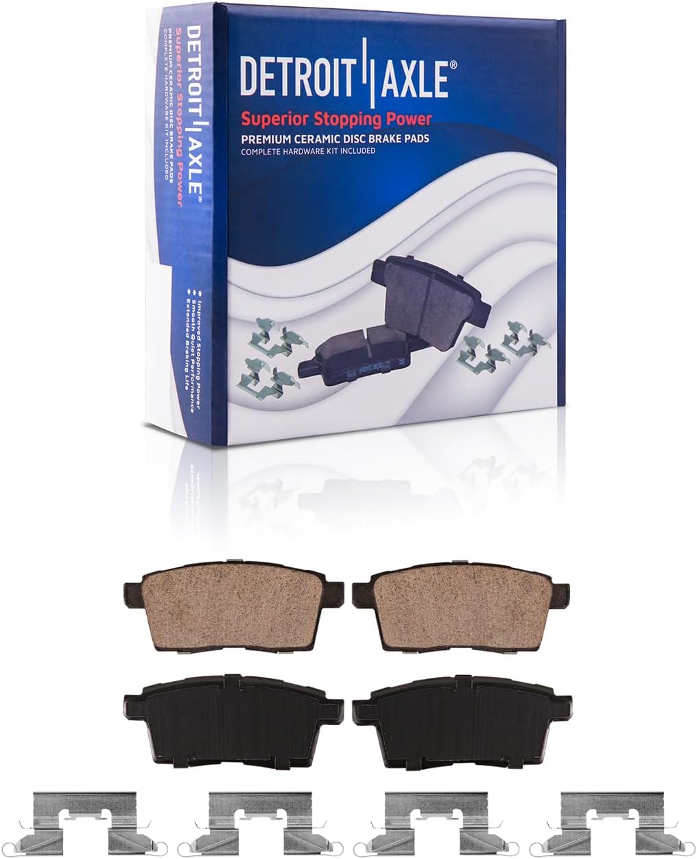 Detroit Axle – Kit de freno trasero para Ford Edge Lincoln MKX 2007-2010 Rotores de freno y pastillas de freno de cerámica 2008 2009 Reemplazo