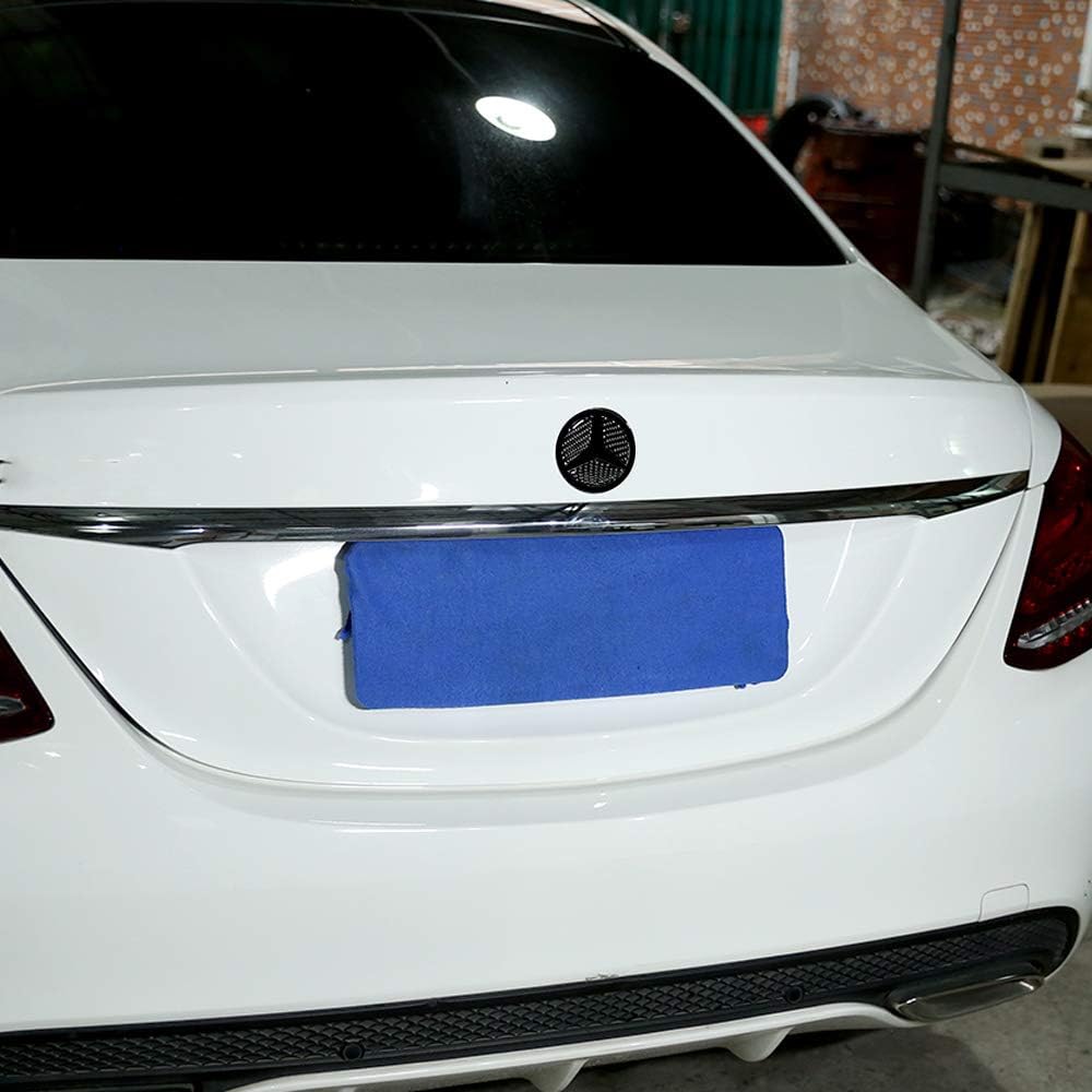 YIWANG 3 unids real fibra de carbono coche puerta trasera camión arranque emblema insignia etiqueta para Mercedes Benz Clase C W205 2016-2019 Auto