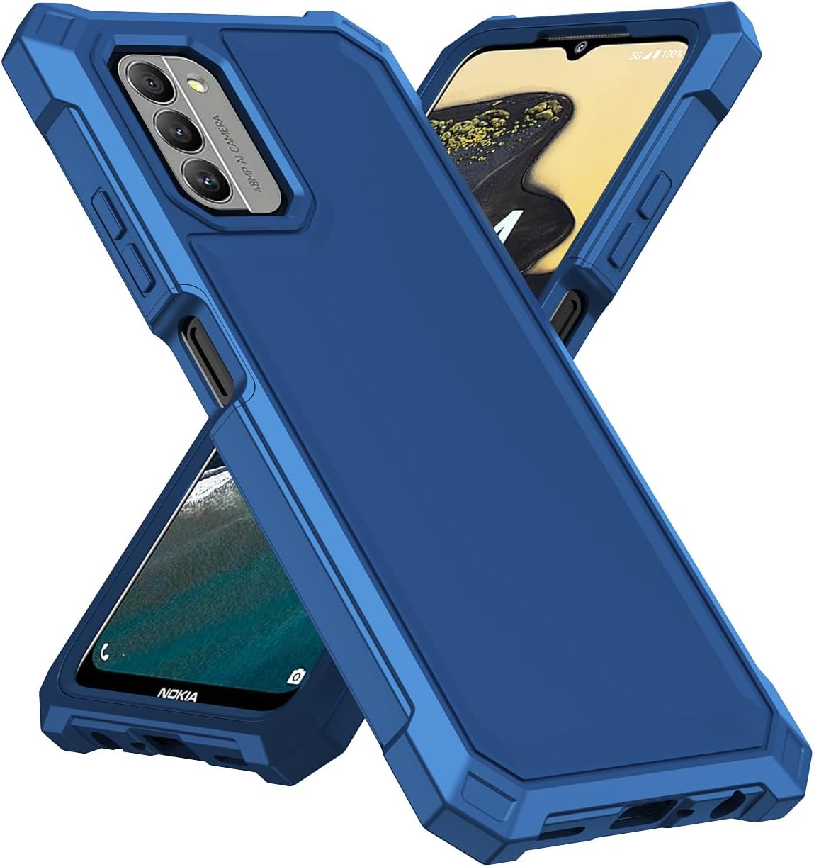 Funda para Nokia C300Nokia G100 con protector de pantalla, funda para teléfono Nokia C300 frente y trasera, protección de cuerpo completo, funda de