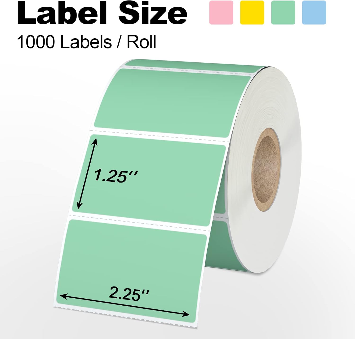 2.25×1.25 1000 etiquetas rectangulares blancas directas térmicas adhesivas en rollo compatible con cebra, rollo, MUNBYN, etiquetas térmicas directas