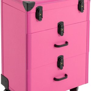 Caja de tren de carretilla de aluminio de 3 niveles, Rosa Rojo, Moderno Caja de tren de carretilla de aluminio de 3 niveles, Rosa Rojo, Moderno