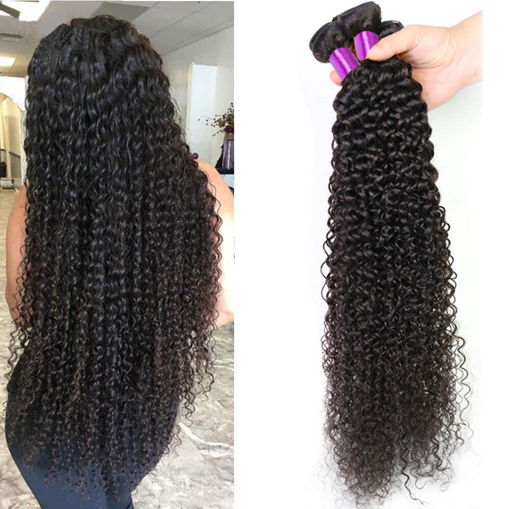Manojos de cabello humano virgen brasileño Remy 100% sin procesar, 3 paquetes de extensiones de cabello humano para mujeres negras, color natural