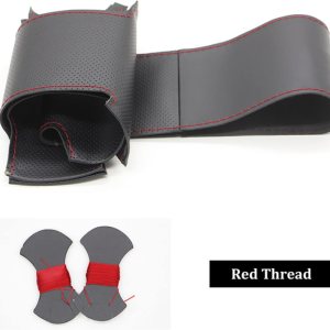 Funda de cuero negro cosida a mano para volante de automóvil, para Mazda 3 para Axela 2017 2018 2019 para Mazda 6 para Atenza 2017-2019 CX-3 CX-9 Funda de cuero negro cosida a mano para volante de automóvil, para Mazda 3 para Axela 2017 2018 2019 para Mazda 6 para Atenza 2017-2019 CX-3 CX-9