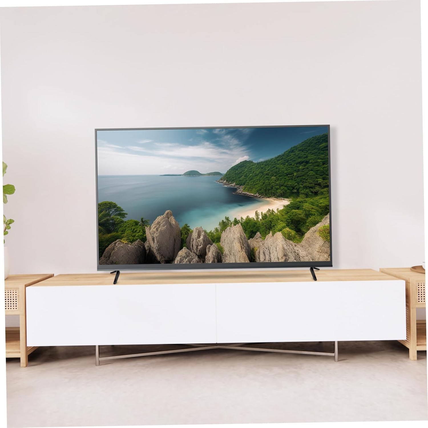 Veemoon Soporte de TV de plástico para TV, soporte para TV, soporte para TV, soporte de base de TV, soporte de soporte de escritorio para TV,