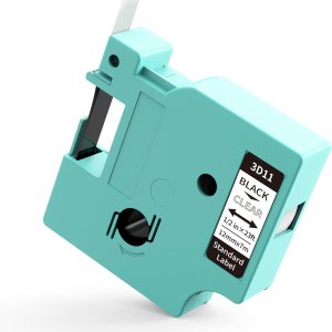 Vixic 1PK 3D11 D1600 – Cinta para etiquetar negra sobre transparente, repuesto para cinta de etiquetas DYMO D1 A45010, 12 pulgada x 23 pies, cinta Vixic 1PK 3D11 D1600 – Cinta para etiquetar negra sobre transparente, repuesto para cinta de etiquetas DYMO D1 A45010, 12 pulgada x 23 pies, cinta