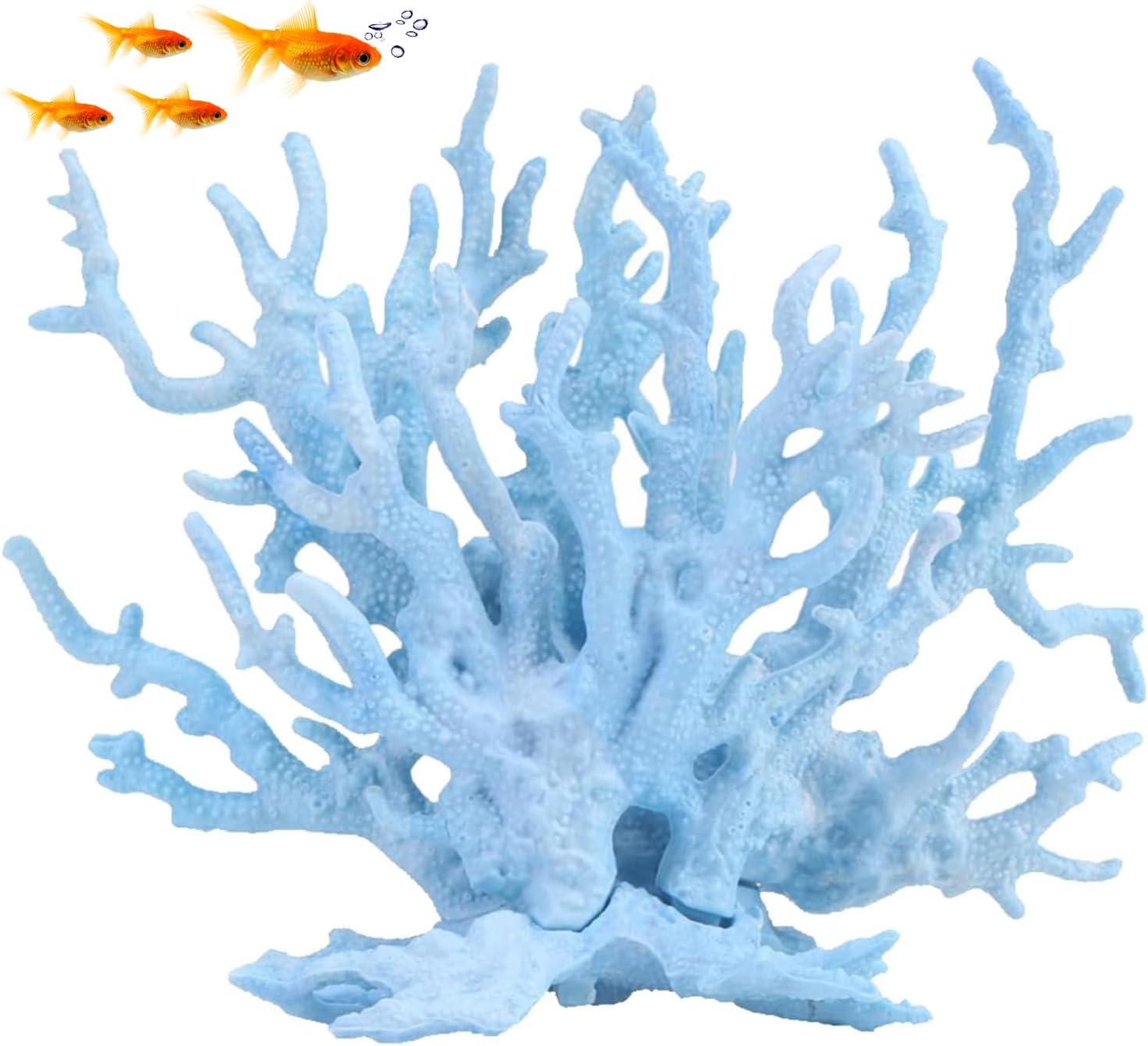 AnRui Adorno de coral para acuario, decoración de arrecife de coral, plantas de acuario artificiales, paisaje, pecera, accesorios, decoración, azul