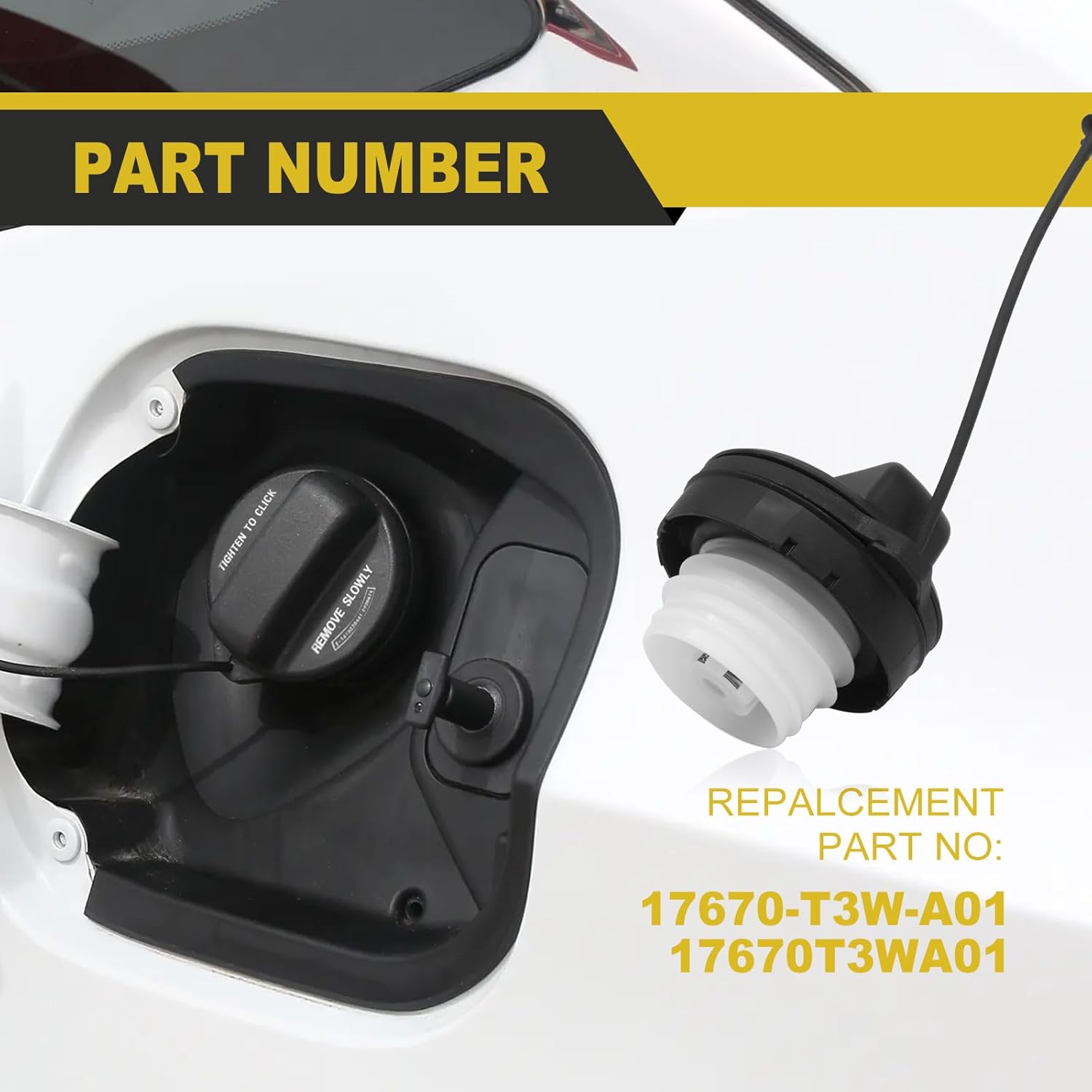 Tapa de gasolina, tapa de combustible compatible con Honda Civic, Accord, Crosstour, Fit, Pilot, CRV, Odyssey, Insight, HRV, reemplaza a 17670 T3W,