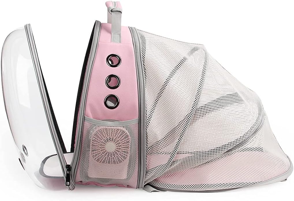 Lollimeow – Mochila para transporte de mascotas, mochila de burbuja para transportar gatos y cachorros, aprobada para aerolíneas, diseñada para