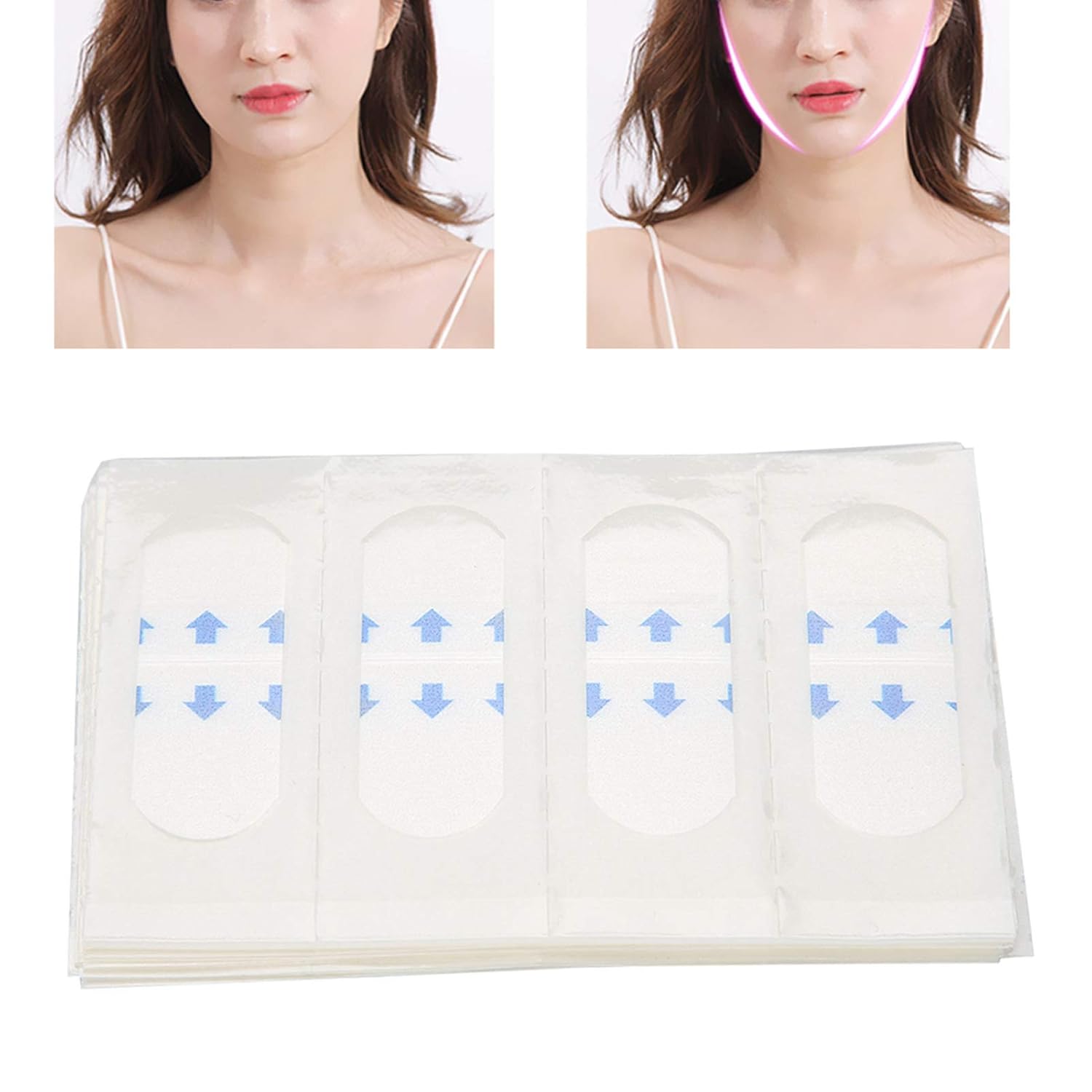 40 unidades de cinta facial invisible, cintas y bandas de estiramiento facial, cinta de elevación facial instantánea, levantamiento de cara,