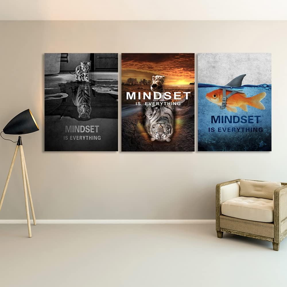 Éxito – Pintura inspiradora para pared, decoración de pared de oficina, lienzo motivacional para pared, póster negro positivo inspirador,