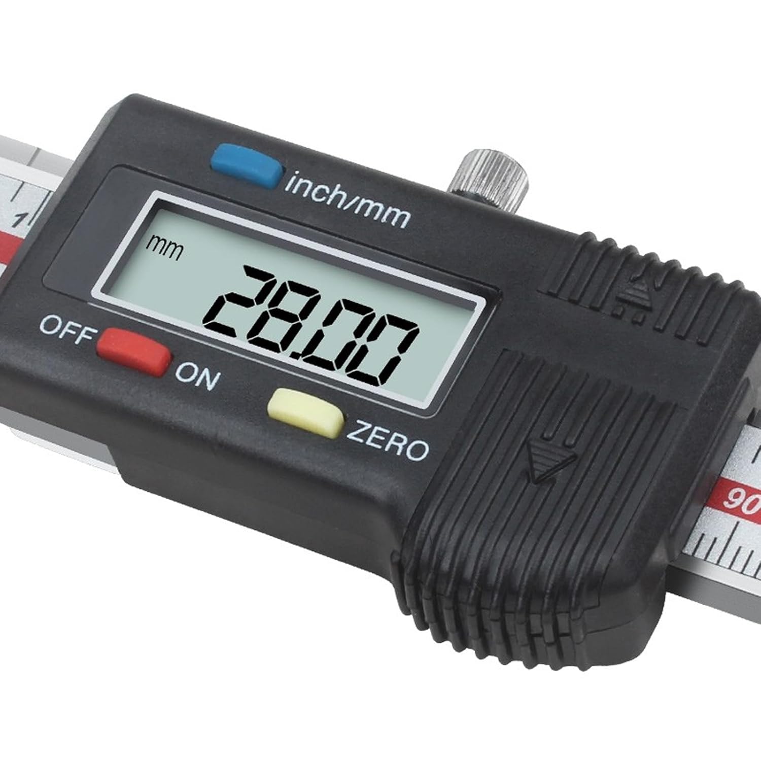 Pinza Vernier digital para cuerda de alambre, pinza Vernier de acero inoxidable de superficie ancha con pantalla LCD grande, fácil cambio de pulgada