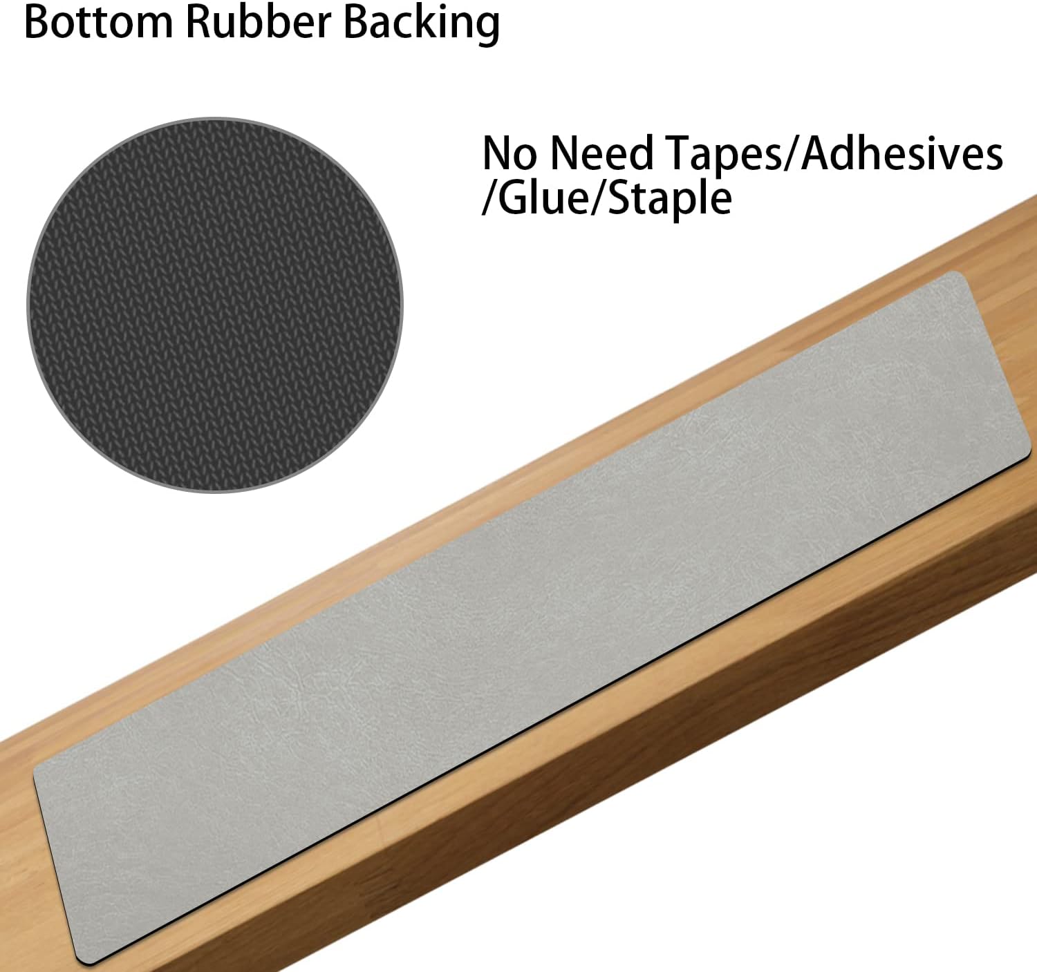 Alfombras antideslizantes para peldaños de escalera, alfombras grises para escaleras de madera, gris (8 x 30 pulgadas, juego de 4)