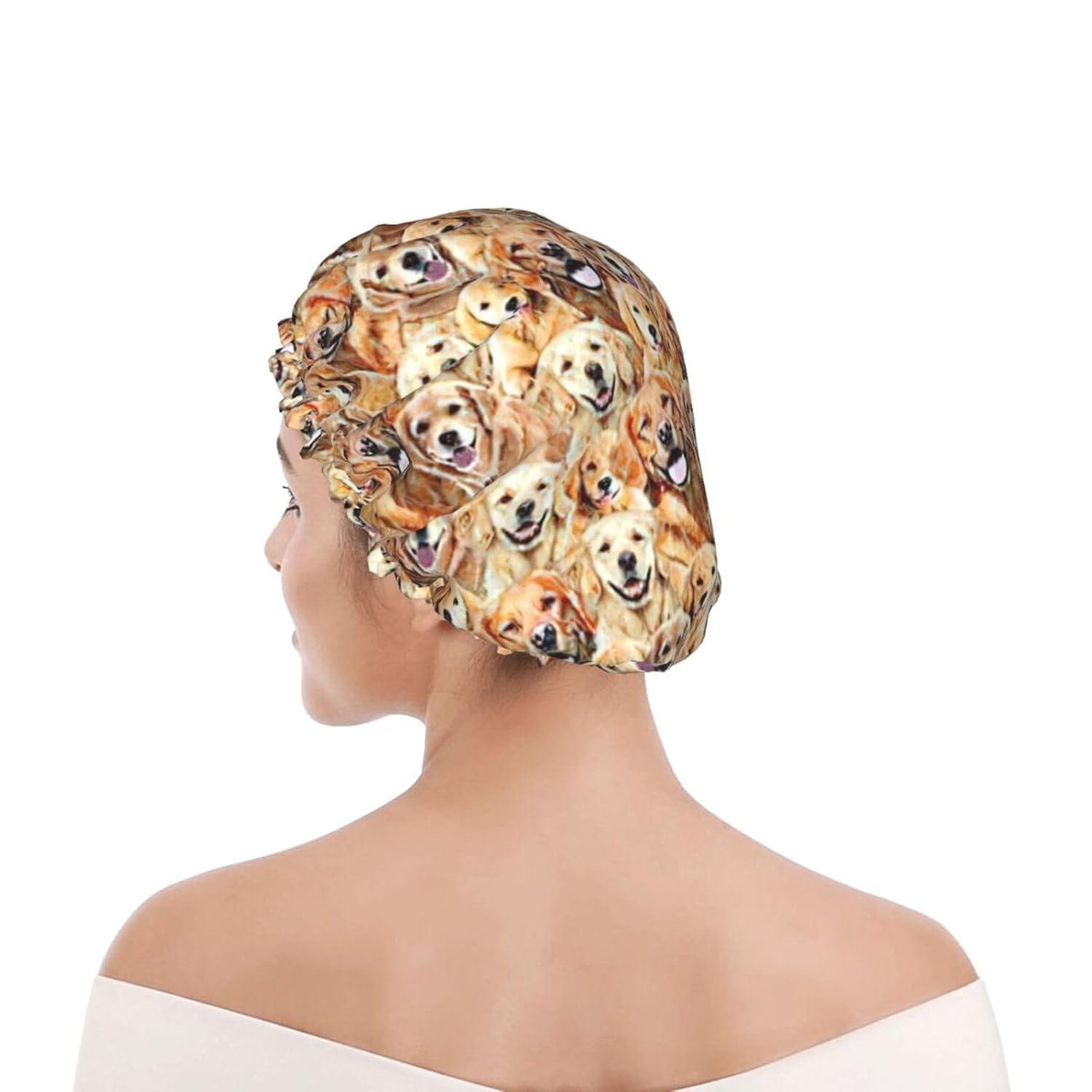 Labrador Retriever – Gorro de ducha impermeable de doble capa, apto para todas las longitudes de cabello (10.6 x 4.3 pulgadas)