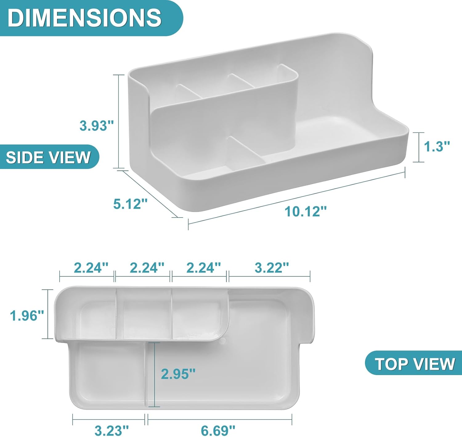 VITVITI Porta cepillos de dientes para baño, organizador de baño, encimera, organizador de encimera de baño con 5 compartimentos de almacenamiento