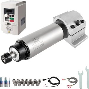 Kits de motor de husillo CNC, 220V 2.2KW 80mm de husillo refrigerado por aire, motor CNC de husillo CNC + 2.2KW VFD+80mm montaje de abrazadera + kit Kits de motor de husillo CNC, 220V 2.2KW 80mm de husillo refrigerado por aire, motor CNC de husillo CNC + 2.2KW VFD+80mm montaje de abrazadera + kit