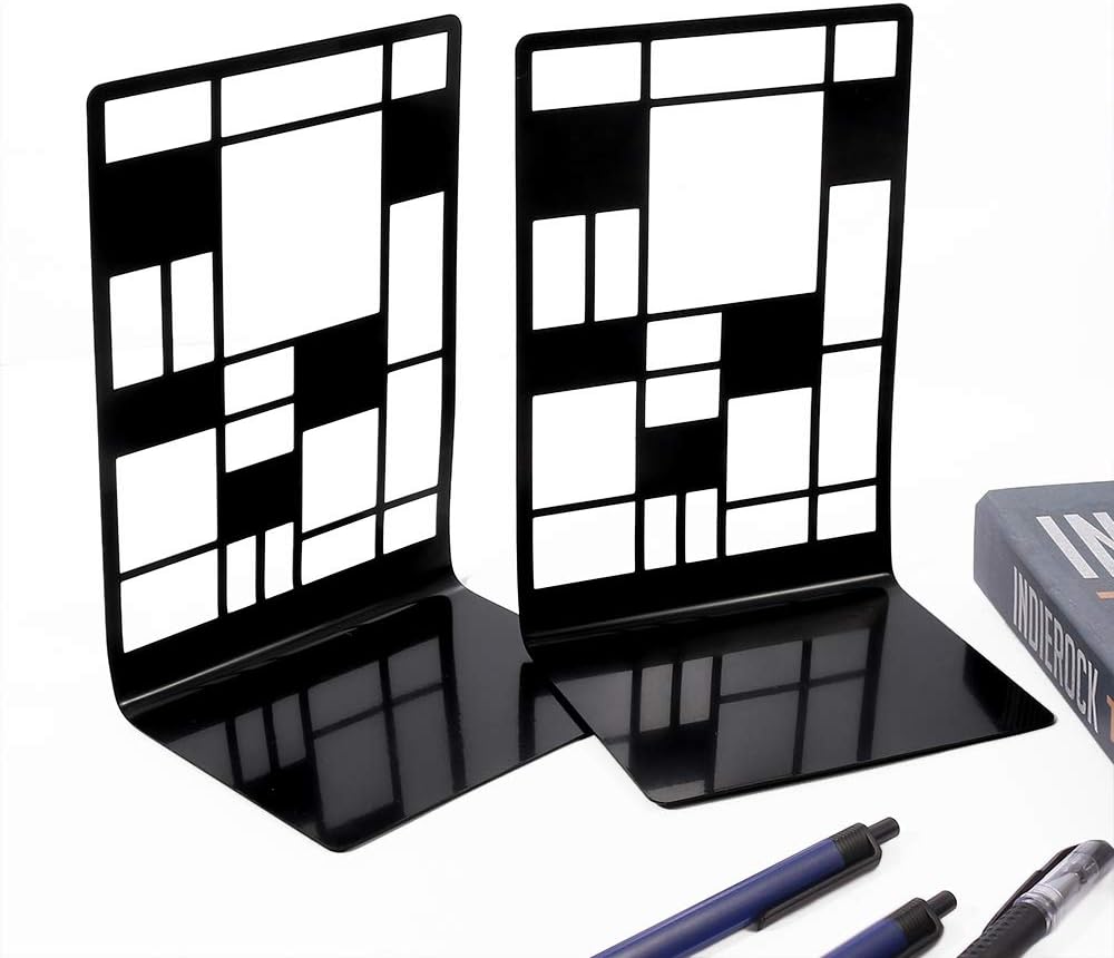 Sujetalibros para libros, extremos para libros, 3 pares de sujetalibros de metal antideslizante para libros pesados, soporte decorativo para divisor