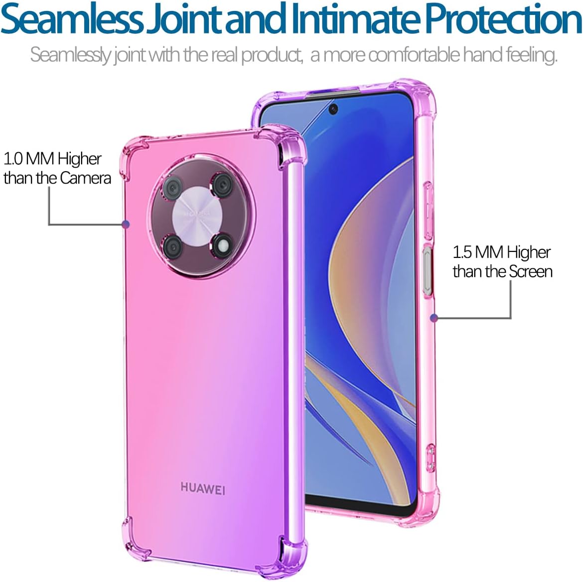 Funda para Huawei Nova Y90Enjoy 50 Pro CTR-LX2, funda transparente degradada delgada antiarañazos TPU a prueba de golpes funda protectora para