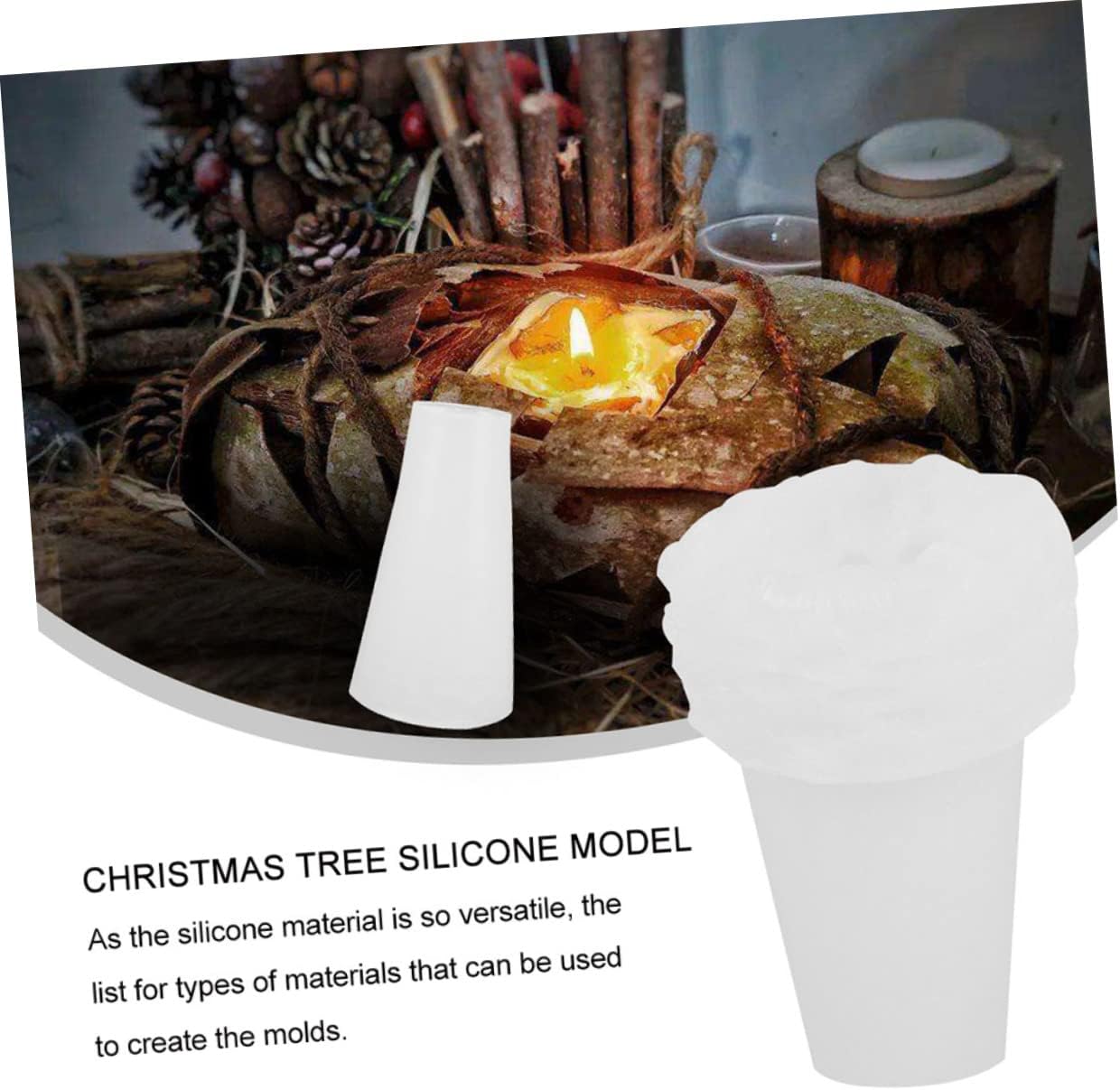 BESTOYARD 8 piezas de moldes de silicona para decoración de velas de mano, molde de molde para resina, moldes de silicona para velas de árbol de