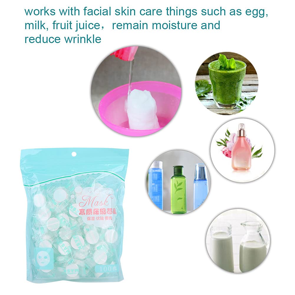 Máscara facial desechable de algodón comprimido, 100 unidades, para el cuidado de la piel, para mujeres, niñas, cuidado de belleza