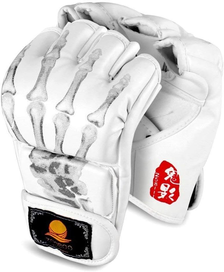ZooBoo – Guantes MMA para artes marciales mixtas y artes marciales mixtas con banda de muñeca ajustable, guantes UFC para entrenamiento de sanda y