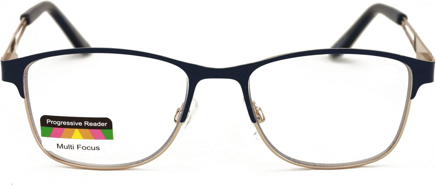 V.W.E. Lentes de lectura trifocales de metal sin línea para mujer, con revestimiento antirreflectante