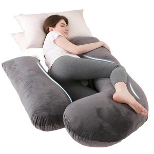 Almohadas de embarazo para dormir, almohada de cuerpo completo en forma de arqueada para mujeres embarazadas, almohada de embarazo suave con funda Almohadas de embarazo para dormir, almohada de cuerpo completo en forma de arqueada para mujeres embarazadas, almohada de embarazo suave con funda