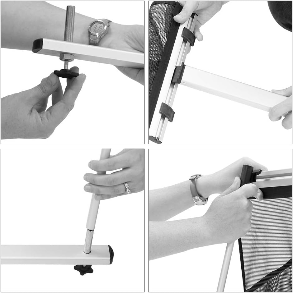 Vispronet Soporte de exhibición para folletos  Soporte de malla para catálogo de 1.8 pies x 4.6 pies con 8 bolsillos y bolsa de transporte  Estante