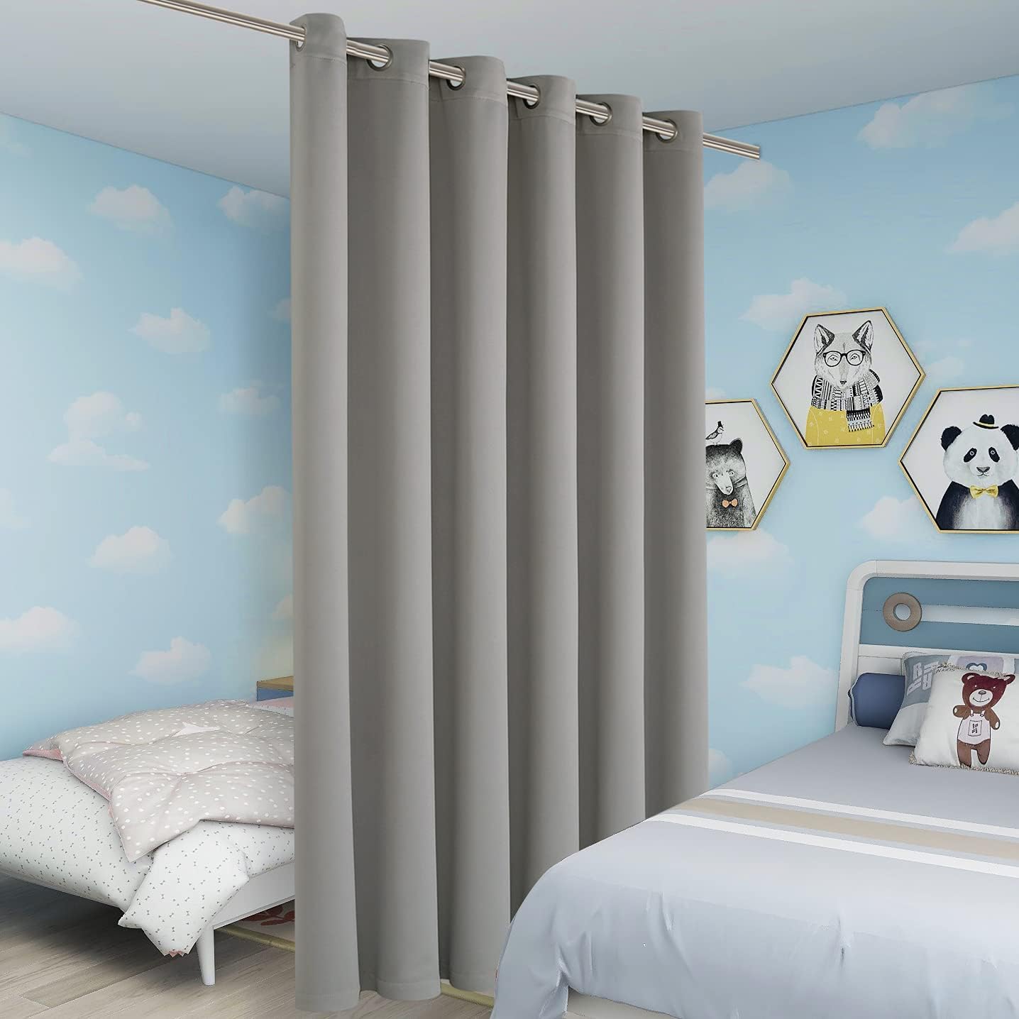 Bonzer – Cortinas de oscurecimiento y separación de ambientes, anchas, privacidad total, con ojales, para puerta corredera de patio, 5.8pies de