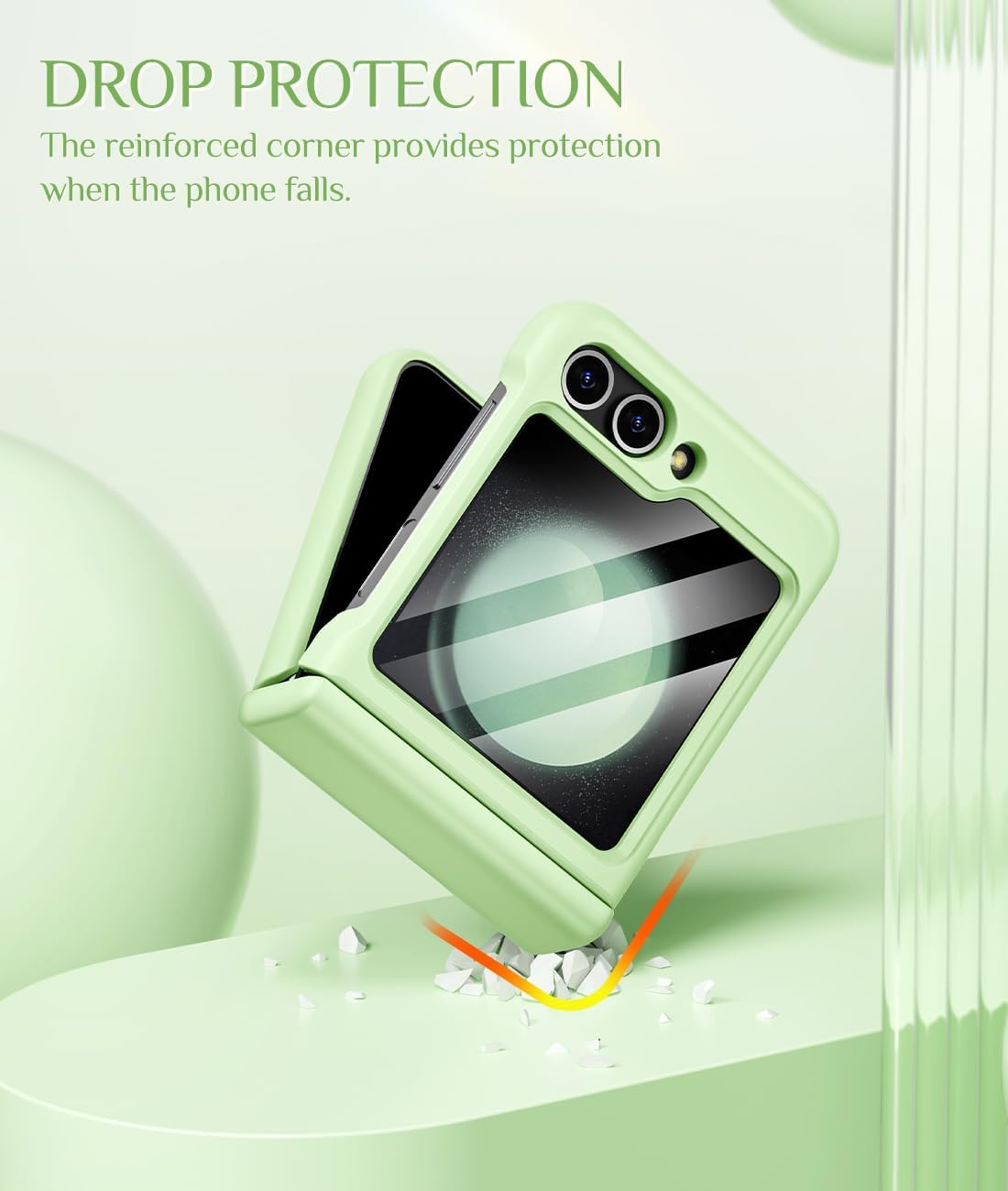 Caka Funda para Samsung Galaxy Flip 5, Galaxy Z Flip 5 con protección de bisagra protector de pantalla diamantes brillantes delgada a prueba de