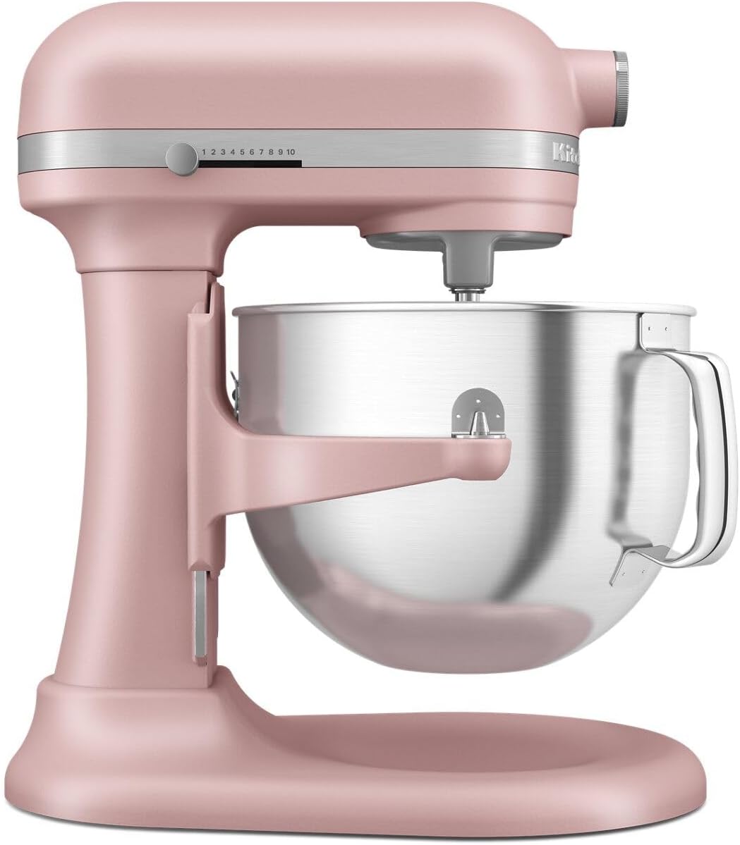 KitchenAid Batidora de pie elevadora de tazón de 7 cuartos de galón, rosa seca mate
