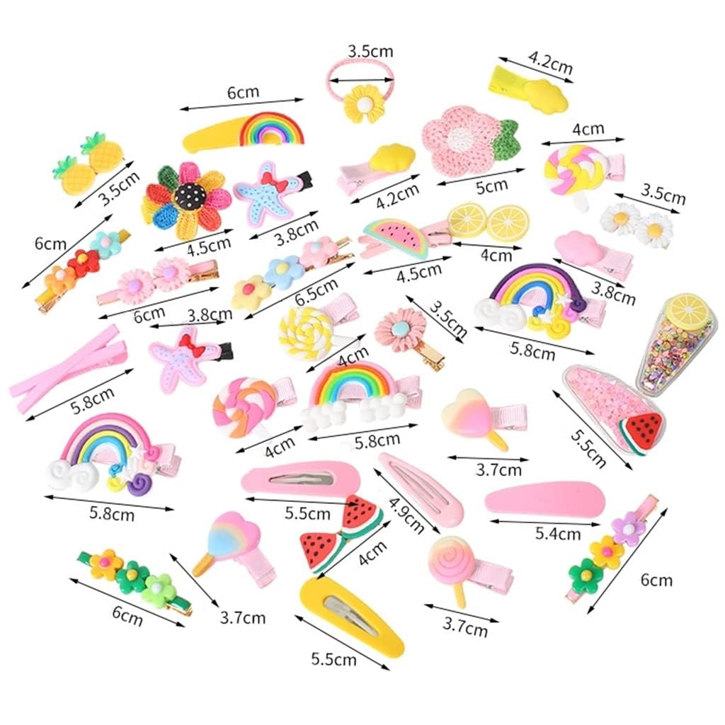 28 pinzas para el cabello de frutas arcoíris dulces, pinzas para el cabello de colores, accesorios para el cabello, horquillas para niñas, bebés,