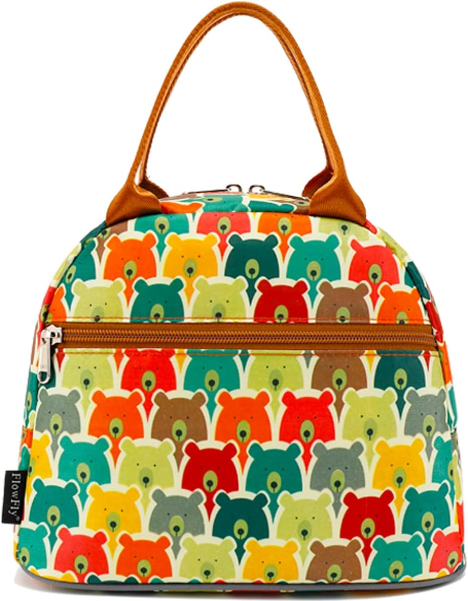 FlowFly Bolsa de almuerzo, organizador de almuerzo, soporte para almuerzo, bolsa térmica de almuerzo para mujereshombres, oso
