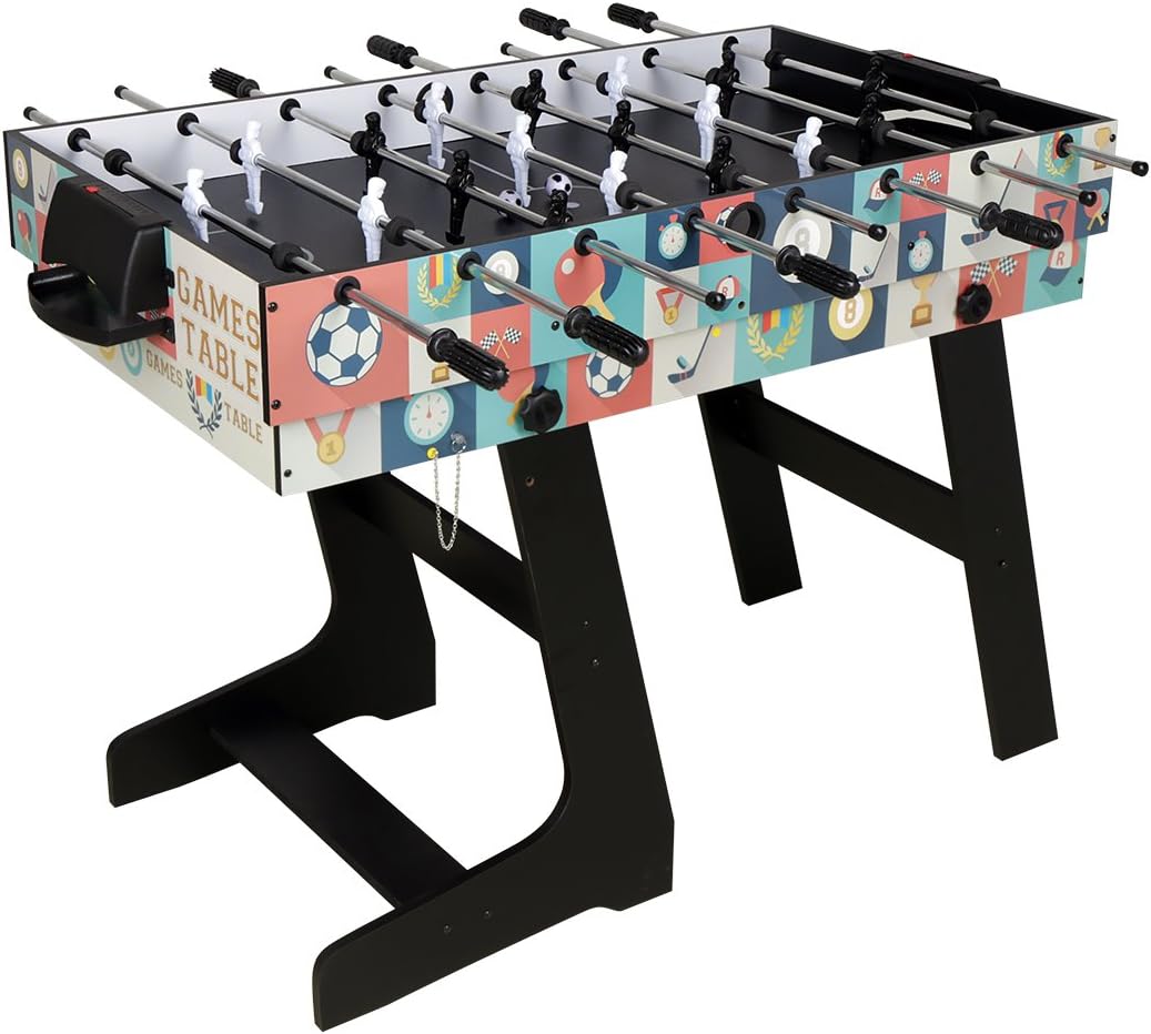 Mesa de juego combinada 4 en 1 multifunción, mesa de futbolín de fútbol, mesa de billar, mesa de hockey de aire, mesa de tenis de mesa con patas