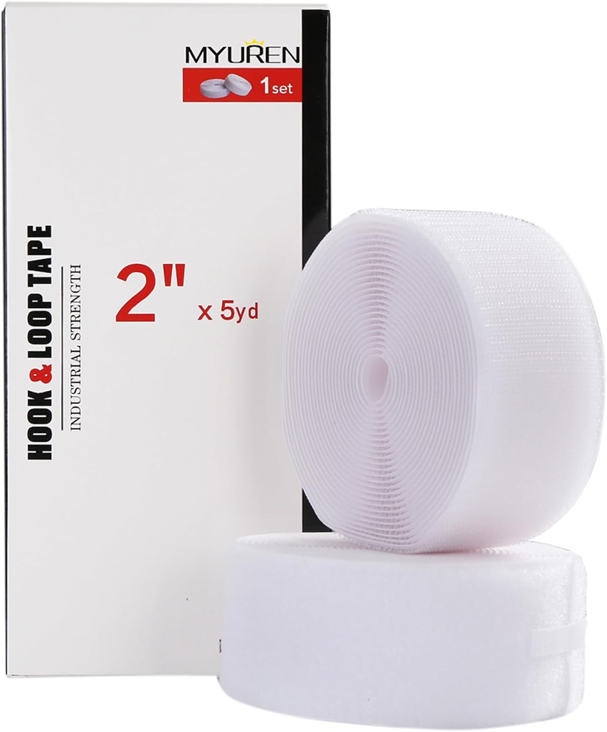 Coser en gancho y bucle estilo 2 pulgadas tiras de nailon no adhesivas tiras de nailon cinta de enclavamiento no adhesiva blanca, 5 yardas