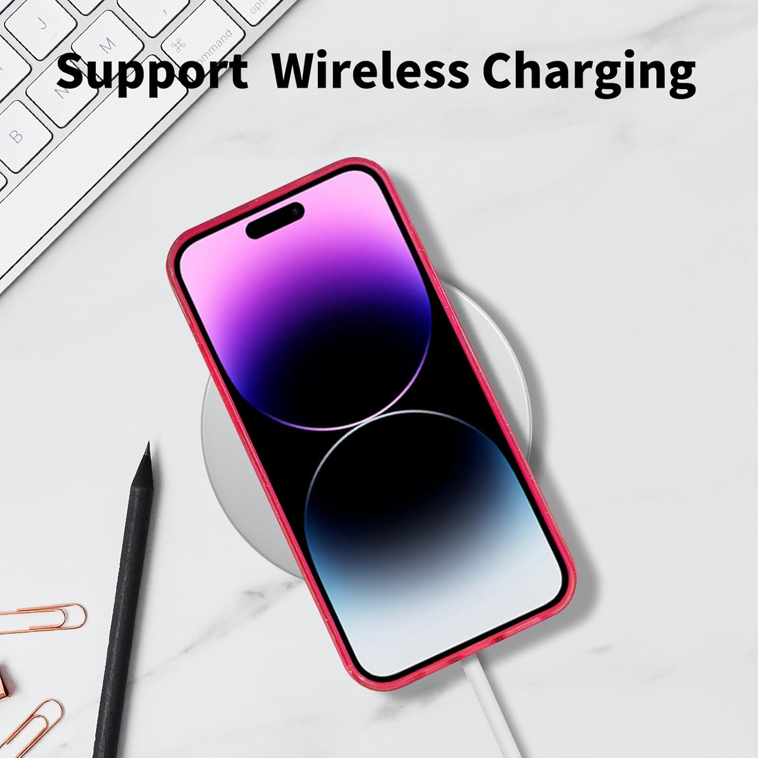 Funda para iPhone 15 Pro Max con purpurina, para iPhone 15 Pro Max, funda de teléfono para mujeres y niñas, funda delgada y suave de silicona