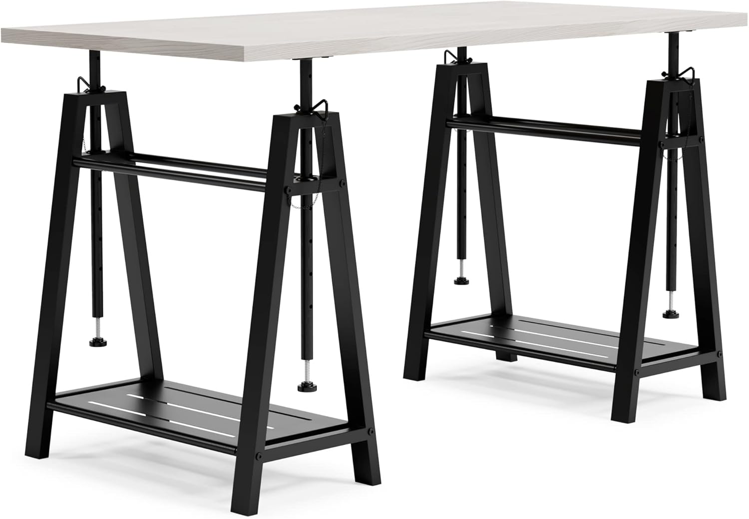 Signature Design by Ashley Bayflynn – Escritorio de altura ajustable, color blanco y negro