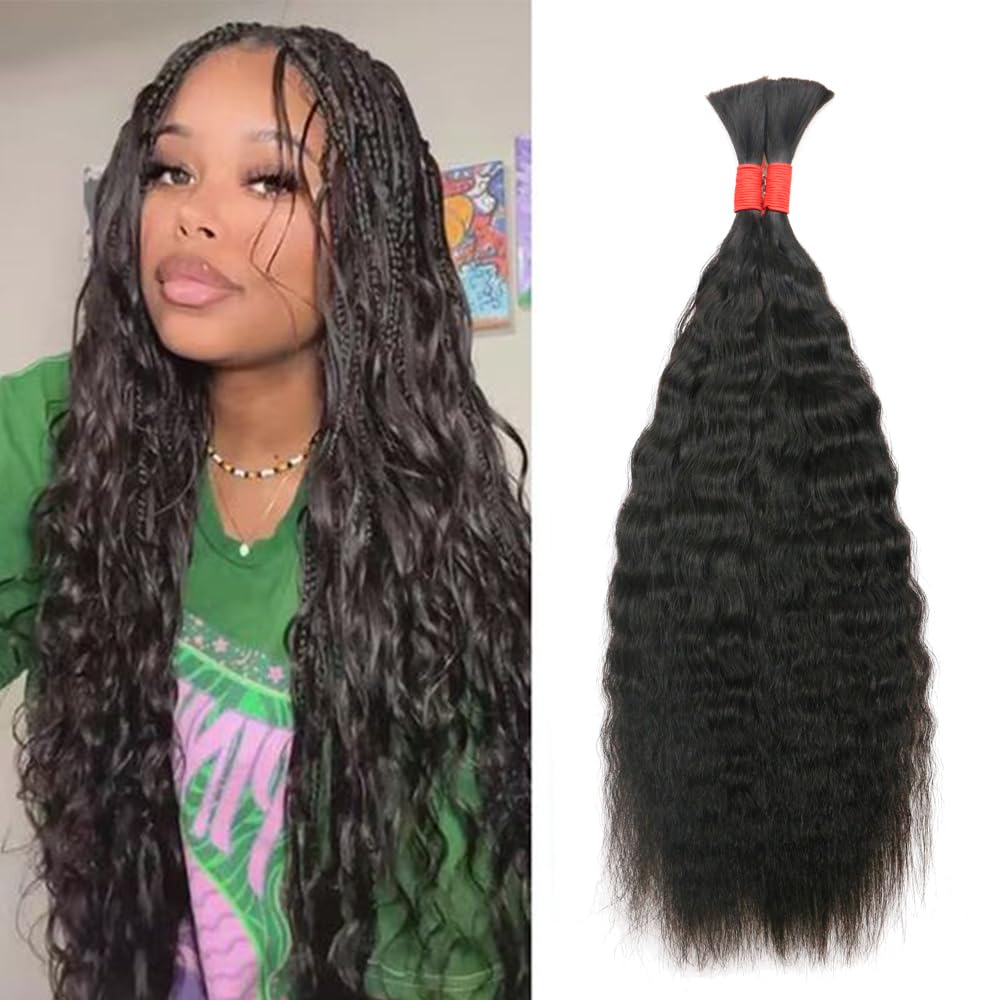 Cabello humano trenzado húmedo y ondulado sin trama, extensiones de cabello humano virgen 100% sin procesar para micro trenzas, cabello humano súper