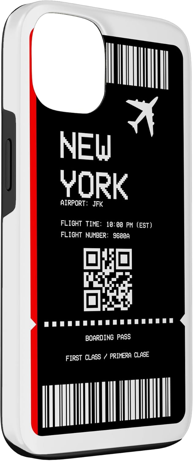 iPhone 13 NYC New York Boarding Pass Air Flight Ticket Funda para teléfono