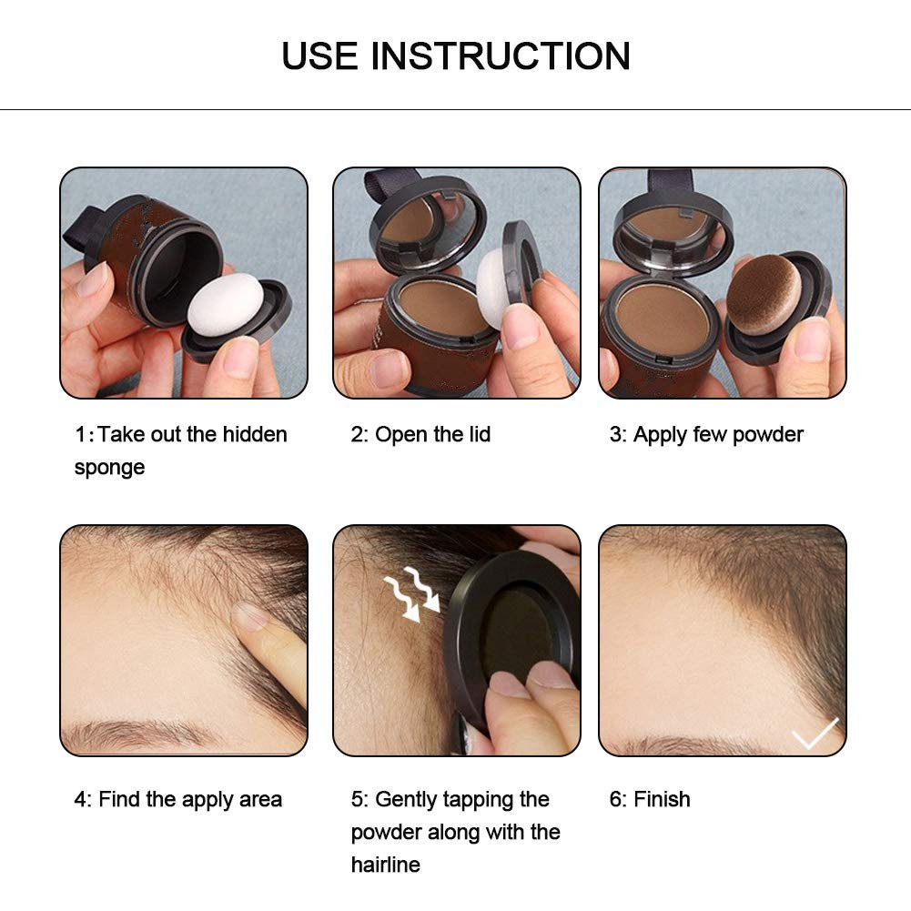 Polvo de línea de cabello, línea de cabello, sombra en polvo, cobertura de línea de cabello, polvo de color para ocultar el relleno de