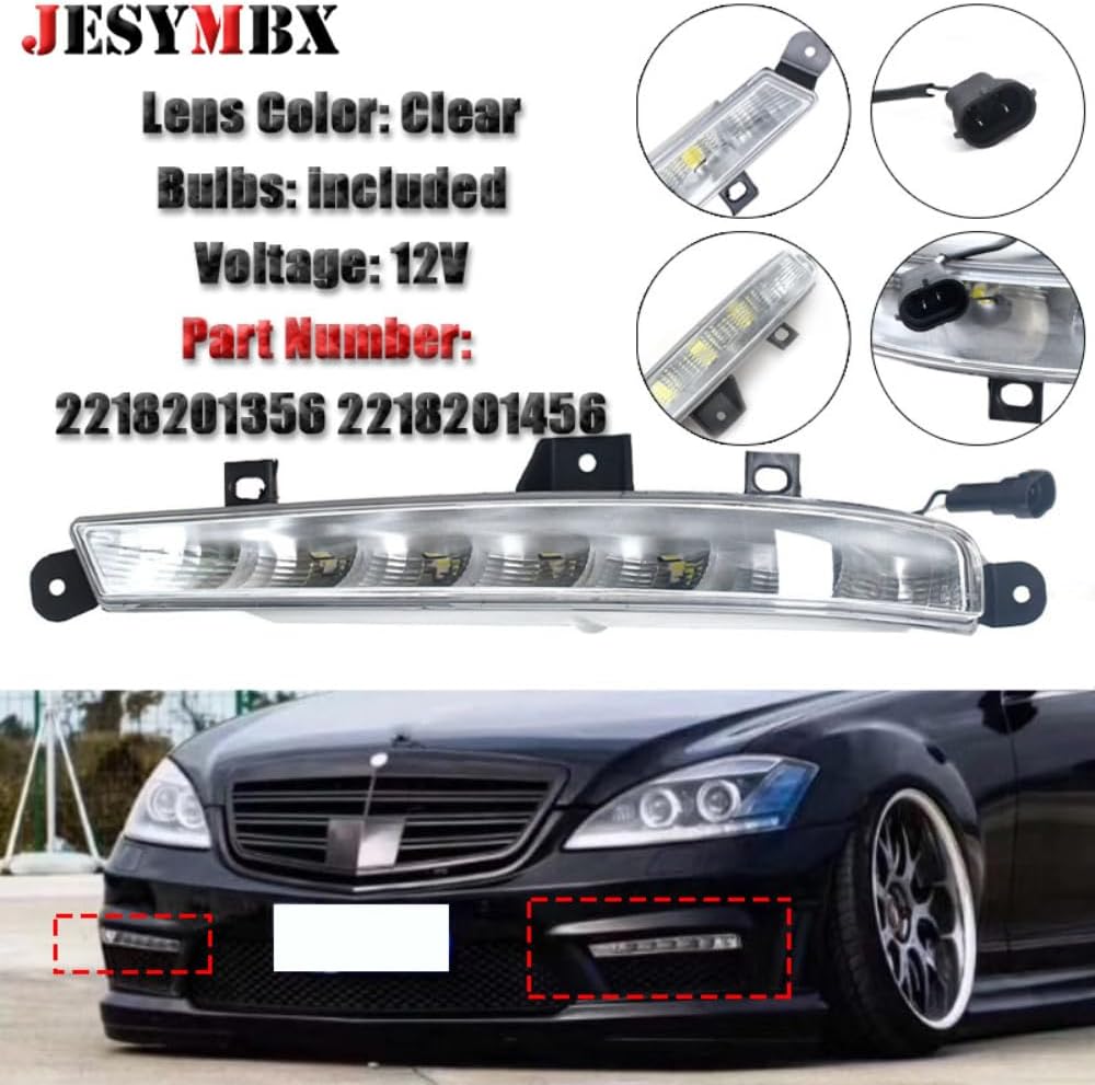 Para Mercedes Benz W221 S63 AMG 2007-2013 Luz antiniebla DRL Correr diurna Luces de la lámpara 2218201356 2218201456 izquierda y derecha