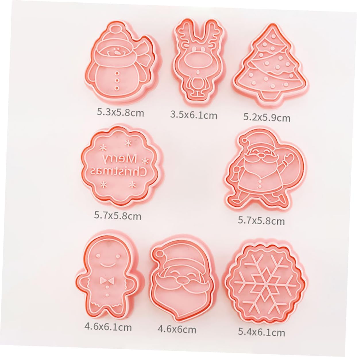 NOLITOY 24 piezas de cortadores de galletas de Navidad de plástico para galletas, prensa de galletas de Papá Noel, sello de galletas de invierno,