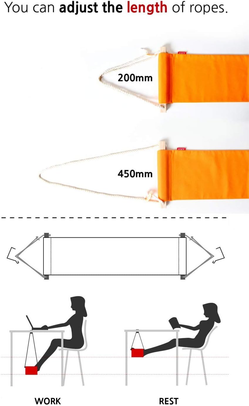 Home-Organizer Tech Hamaca portátil ajustable para escritorio de esquina, oficina, reposapiés, mini hamaca para debajo del escritorio, hamaca para