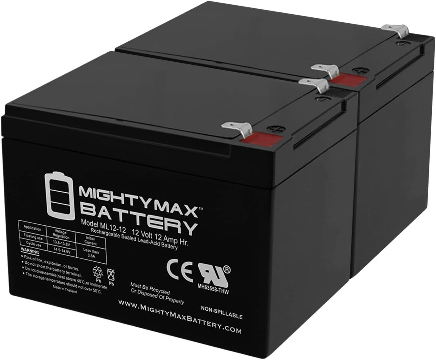 Mighty Max Battery Batería de 12V 12AH para Buzzaround XL Scooter GB116 GB117-2 Pack