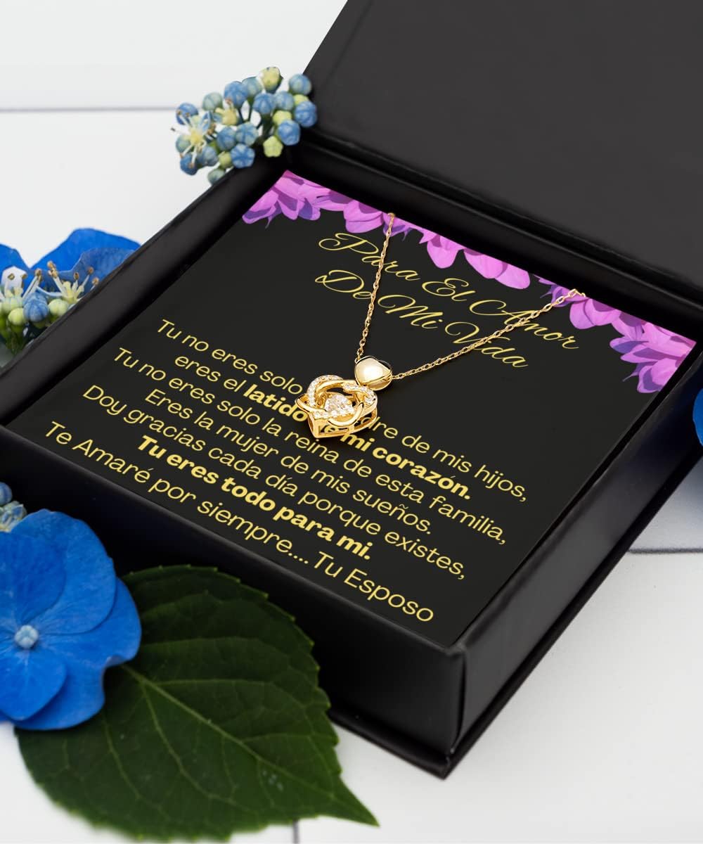 Cadena de oro para esposa con mensaje personalizado, regalo de aniversario de boda o Navidad, pendiente para mujer