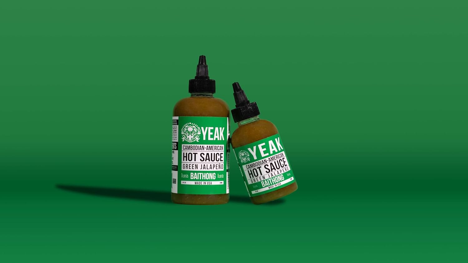 Yeak Inc Salsa picante Baithong Green Jalapeño para filetes Fideos Tacos Salsa Camboyano-Americana (Jalapeño Verde BAITHONG) Nivel de calor Medio