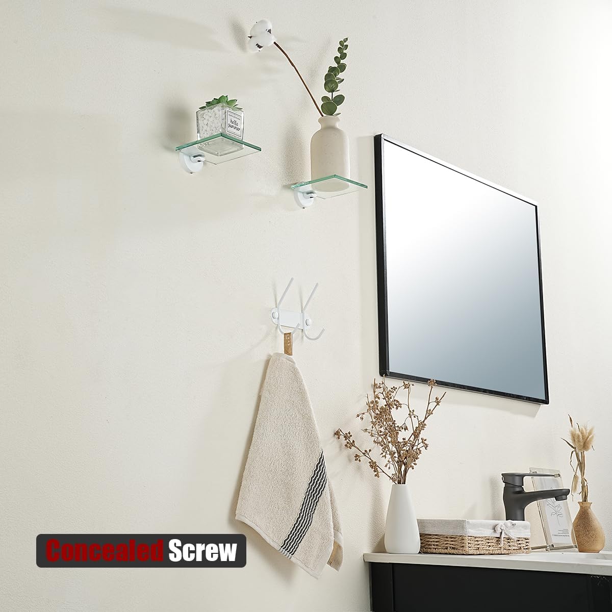 JQK ChR02-WH – Perchero montado en la pared, 4.65 pulgadas, acero inoxidable 304, 2 ganchos dobles para colgar abrigos, bolsos, ropa, chaquetas,