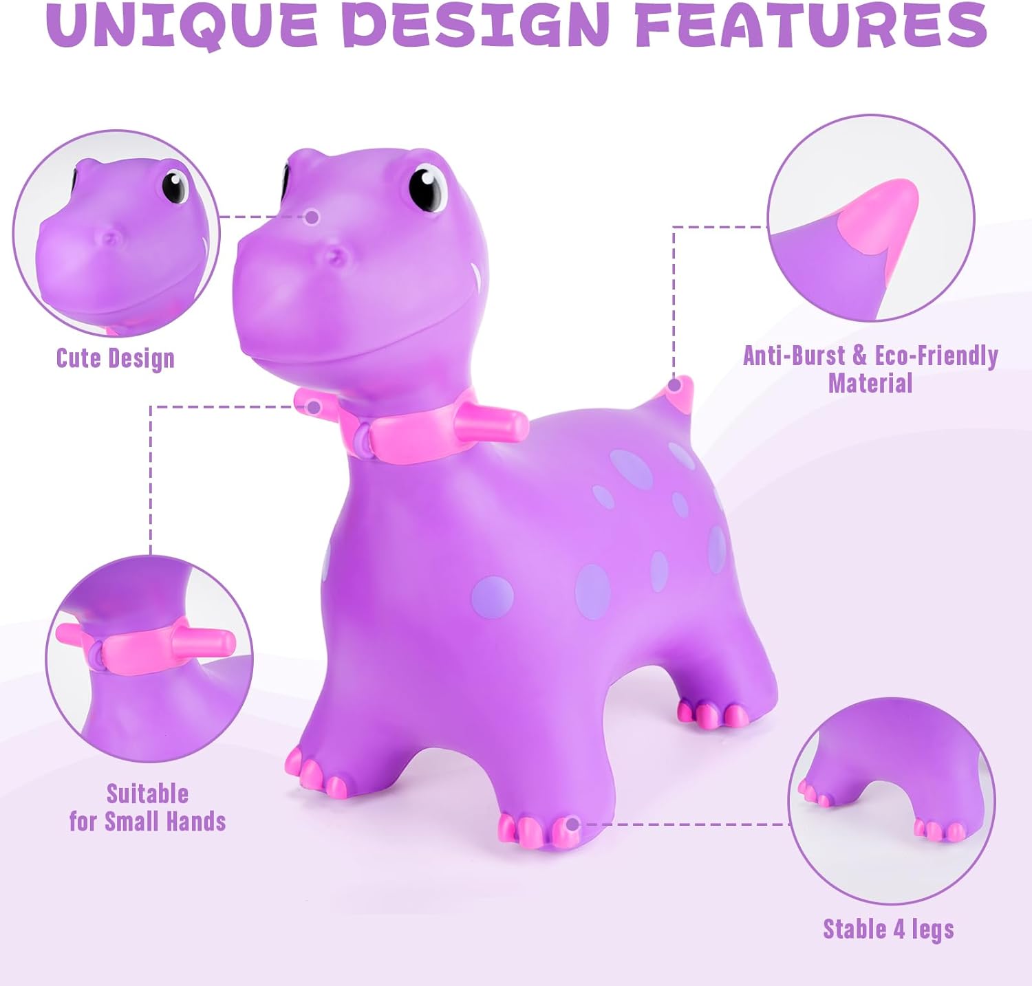 2 piezas de dinosaurios inflables de dinosaurio saltando con bomba de dinosaurio para montar en saltar juguetes para niños de 6 años o más, 2 colores